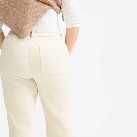 EVERLANE The Straight Leg Crop *Hand-Printed* Sandstone Size 12/14 - Picture 9 of 10